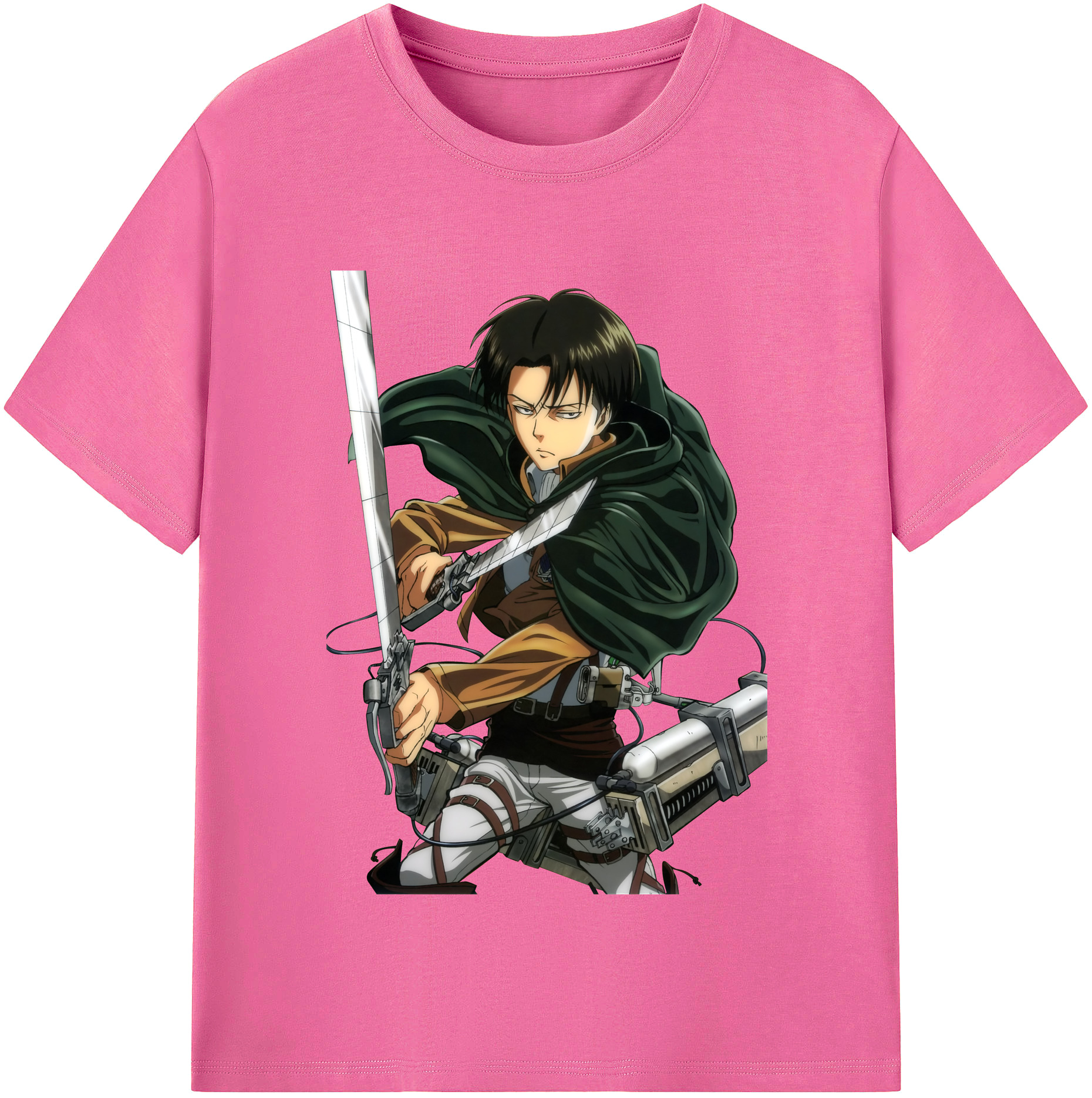 （画像用） 進撃の巨人 リヴァイ·アッカーマン Attack on Titan Levi Ackerman レディースカジュアルプリントTシャツ（綿100％）
